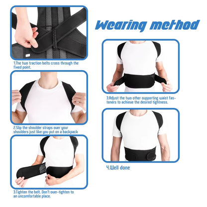 Adjustable Posture Corrector Back Support Shoulder Back Brace Posture Correction Spine Posture Corrector Postural Fixer Tape