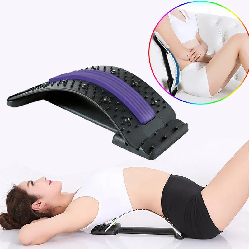 Magnetotherapy Multi-Level Adjustable Back Massager Stretcher Waist Neck Fitness Lumbar Cervical Spine Support Pain Relief